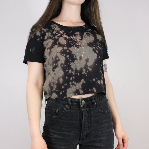 *Jerzees '2000's Style' Bleach Cropped Top - Picture 1 of 6